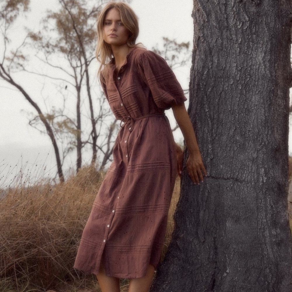 Saint Helena Rose Midi Dress (Australian Brand)
